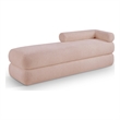 Meridian Furniture Kennedy Pink Faux Shearling Teddy Fabric Bench