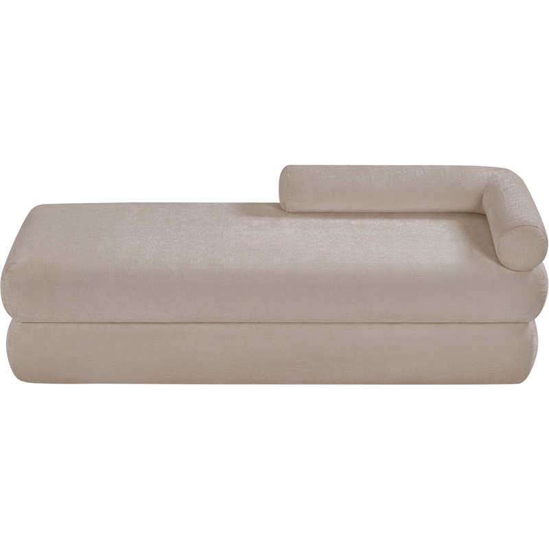 Meridian Furniture Kennedy Beige Chenille Fabric Bench