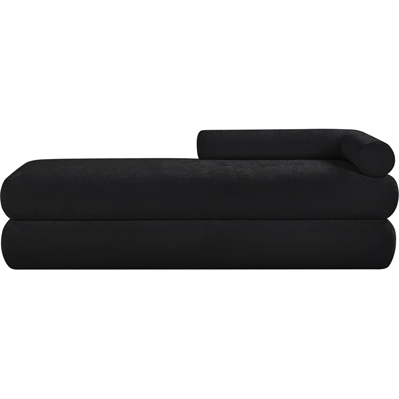 Meridian Furniture Kennedy Black Chenille Fabric Bench