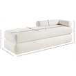 Meridian Furniture Kennedy Cream Chenille Fabric Bench