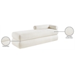 Meridian Furniture Kennedy Cream Chenille Fabric Bench