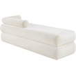 Meridian Furniture Kennedy Cream Chenille Fabric Bench