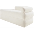 Meridian Furniture Kennedy Cream Chenille Fabric Bench