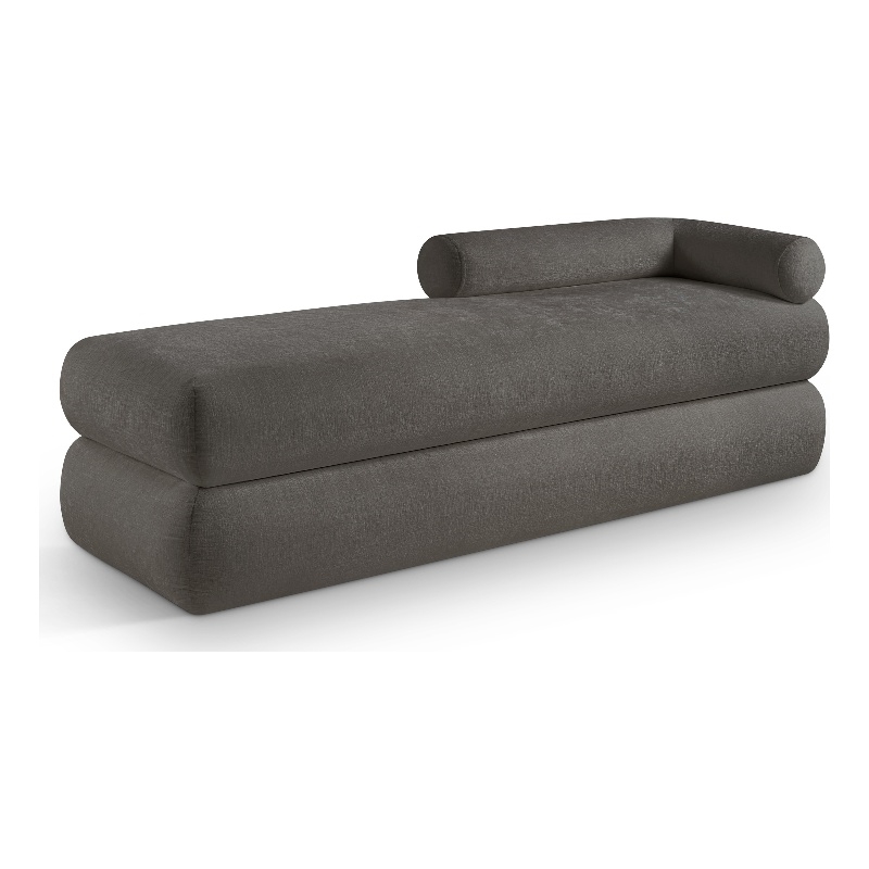 Meridian Furniture Kennedy Grey Chenille Fabric Bench