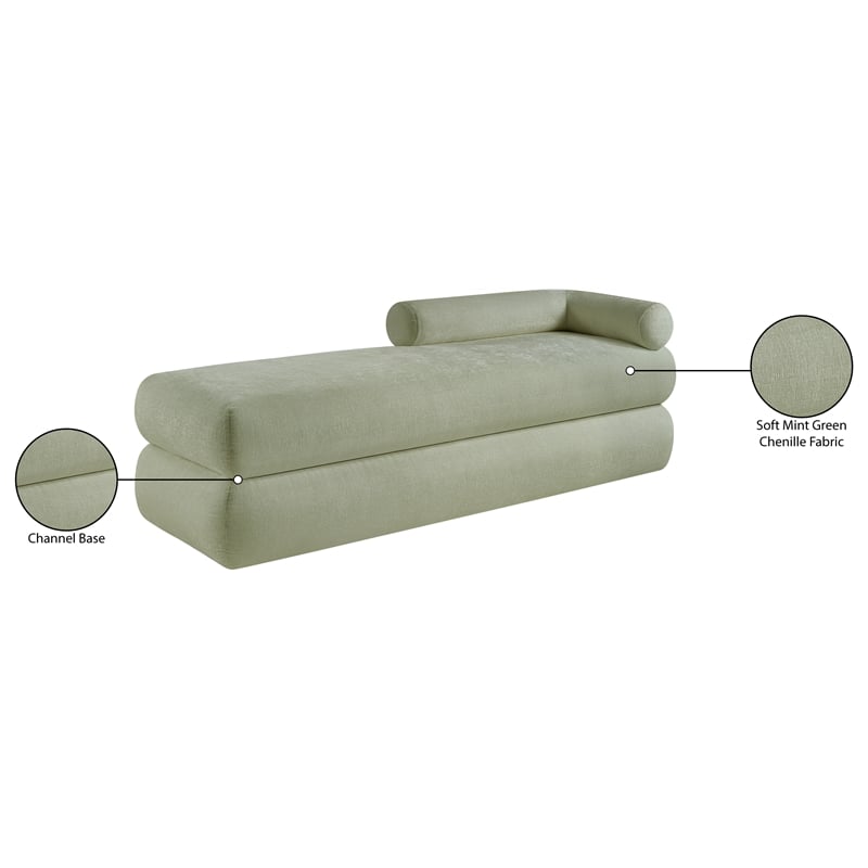 Meridian Furniture Kennedy Mint Chenille Fabric Bench