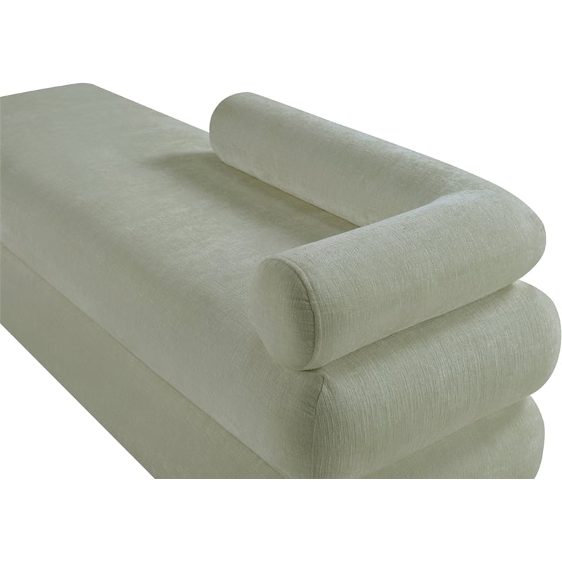Meridian Furniture Kennedy Mint Chenille Fabric Bench
