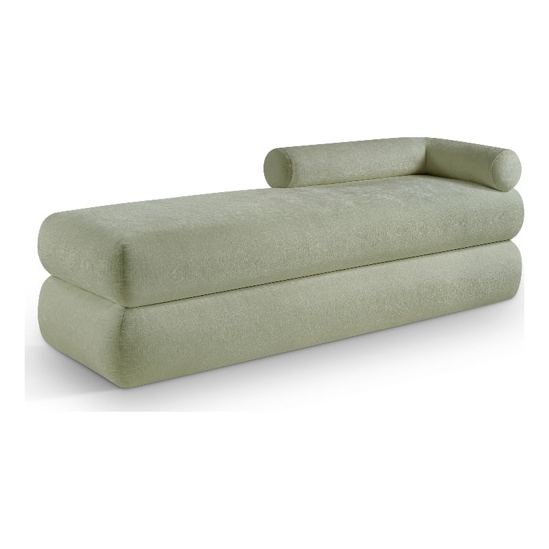 Meridian Furniture Kennedy Mint Chenille Fabric Bench