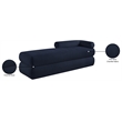 Meridian Furniture Kennedy Navy Chenille Fabric Bench