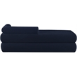 Meridian Furniture Kennedy Navy Chenille Fabric Bench