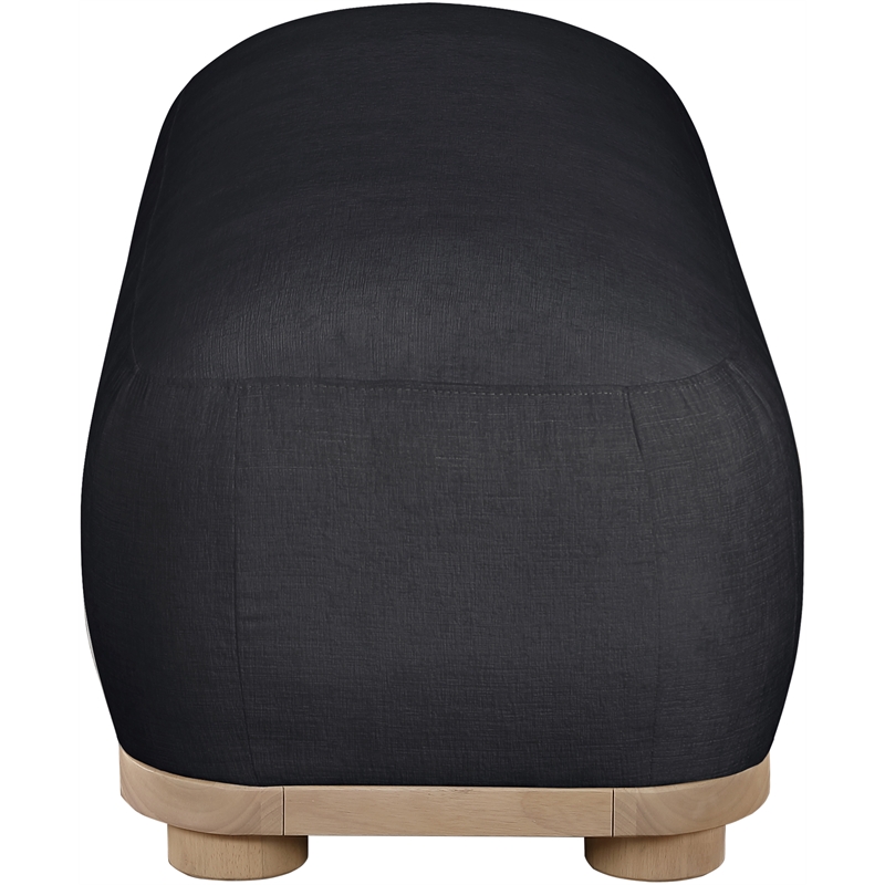 Meridian Furniture Calum Black Chenille Fabric Bench