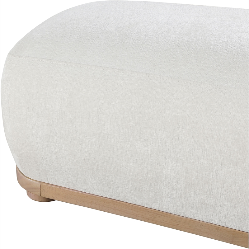 Meridian Furniture Calum Cream Chenille Fabric Bench