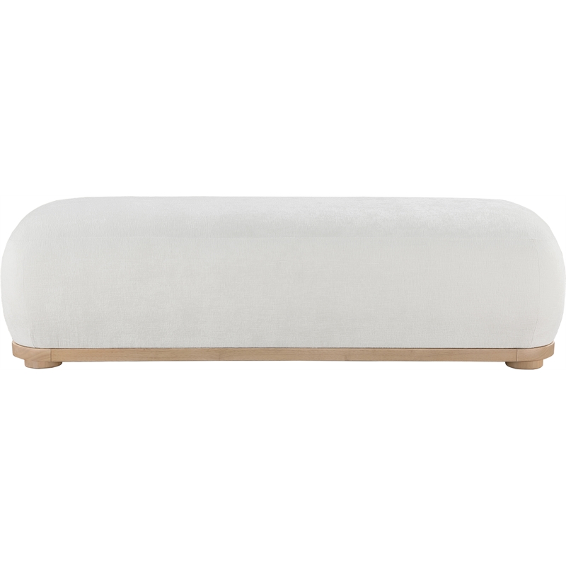 Meridian Furniture Calum Cream Chenille Fabric Bench