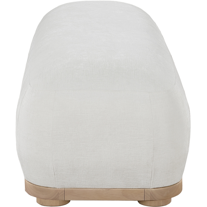 Meridian Furniture Calum Cream Chenille Fabric Bench
