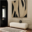 Meridian Furniture Calum Cream Chenille Fabric Bench