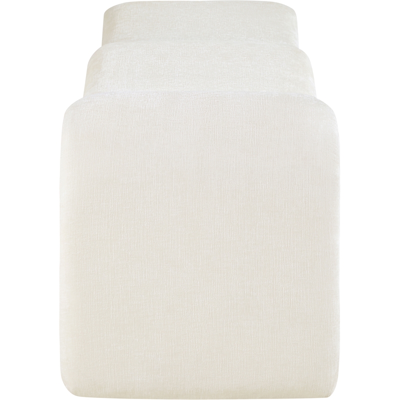 Meridian Furniture Willow Cream Chenille Fabric Bench