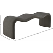 Meridian Furniture Willow Grey Chenille Fabric Bench