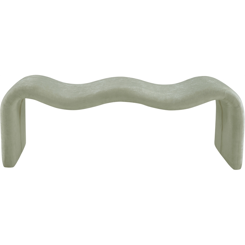 Meridian Furniture Willow Mint Chenille Fabric Bench