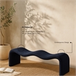 Meridian Furniture Willow Navy Chenille Fabric Bench