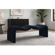 Meridian Furniture Willow Navy Chenille Fabric Bench