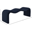 Meridian Furniture Willow Navy Chenille Fabric Bench