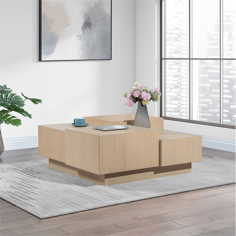 Meridian Furniture Mateo Natural Oak Veneer / MDF Coffee Table