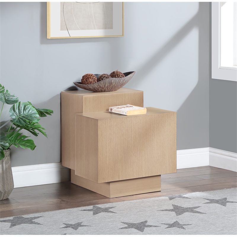 Meridian Furniture Mateo Natural Oak Veneer / MDF End Table