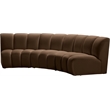 Meridian Furniture Infinity Brown Velvet 3pc. Modular Sectional