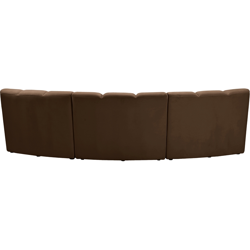 Meridian Furniture Infinity Brown Velvet 3pc. Modular Sectional