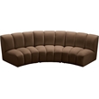 Meridian Furniture Infinity Brown Velvet 3pc. Modular Sectional