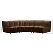 Meridian Furniture Infinity Brown Velvet 3pc. Modular Sectional
