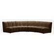 Meridian Furniture Infinity Brown Velvet 4pc. Modular Sectional