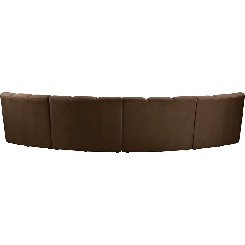 Meridian Furniture Infinity Brown Velvet 4pc. Modular Sectional