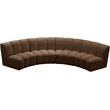 Meridian Furniture Infinity Brown Velvet 4pc. Modular Sectional