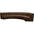 Meridian Furniture Infinity Brown Velvet 5pc. Modular Sectional