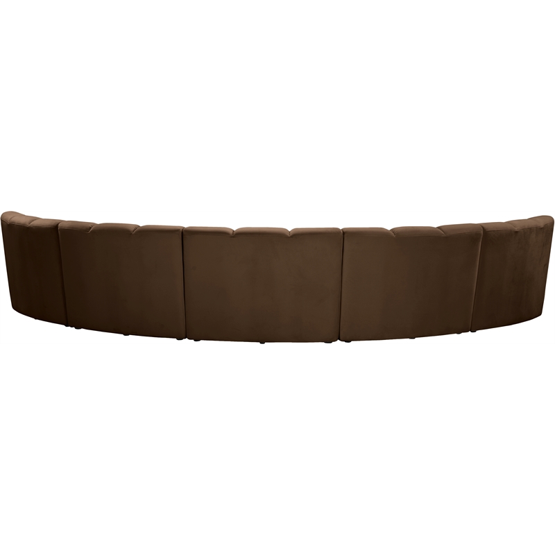 Meridian Furniture Infinity Brown Velvet 5pc. Modular Sectional