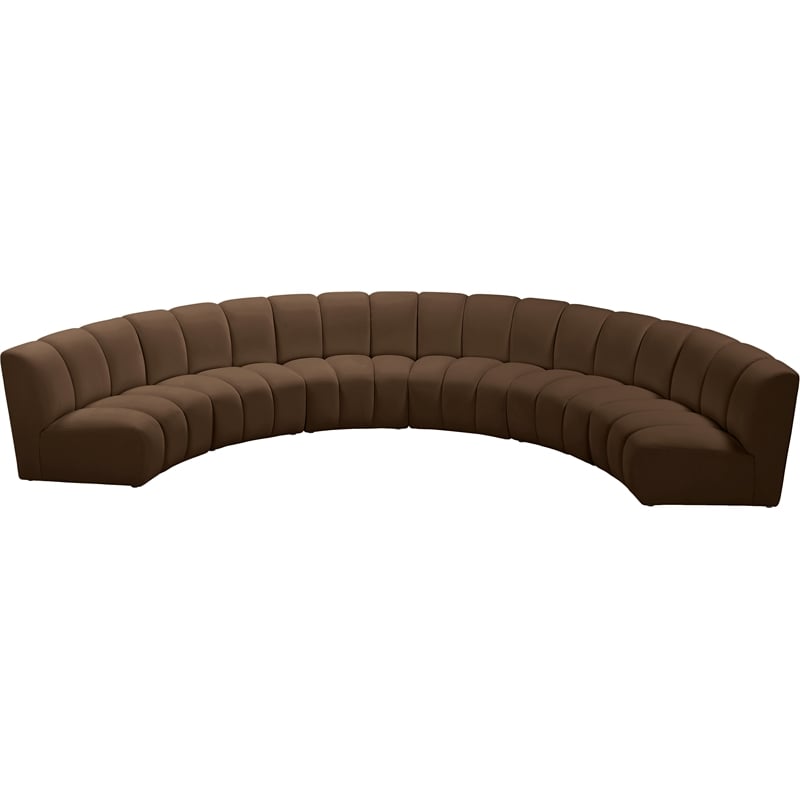 Meridian Furniture Infinity Brown Velvet 6pc. Modular Sectional