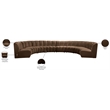 Meridian Furniture Infinity Brown Velvet 8pc. Modular Sectional