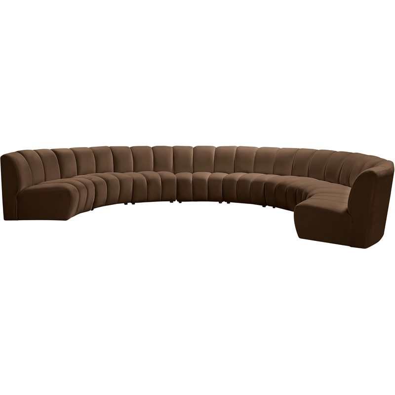 Meridian Furniture Infinity Brown Velvet 8pc. Modular Sectional