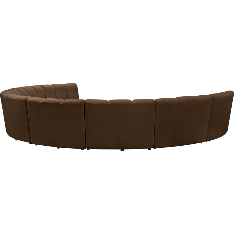 Meridian Furniture Infinity Brown Velvet 8pc. Modular Sectional