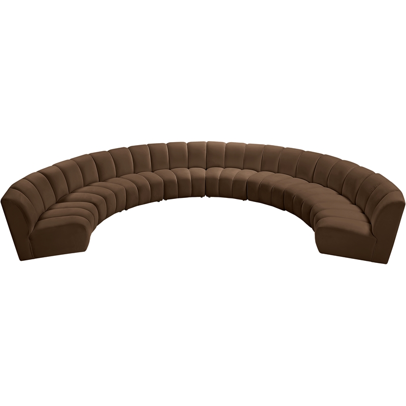 Meridian Furniture Infinity Brown Velvet 8pc. Modular Sectional