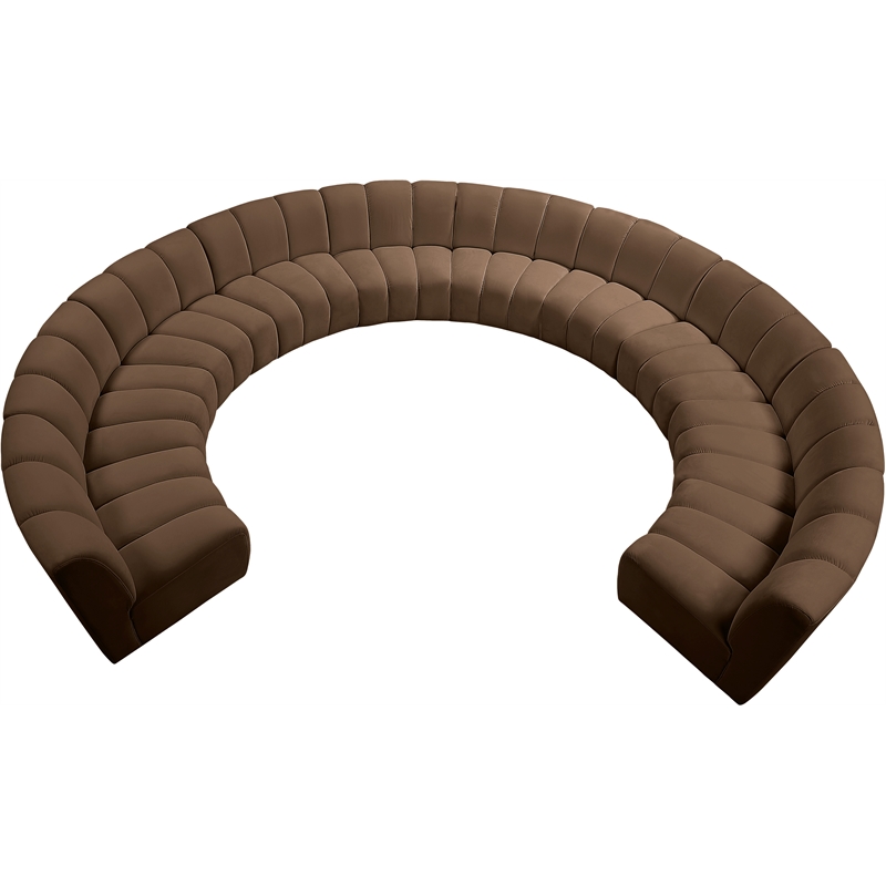 Meridian Furniture Infinity Brown Velvet 10pc. Modular Sectional