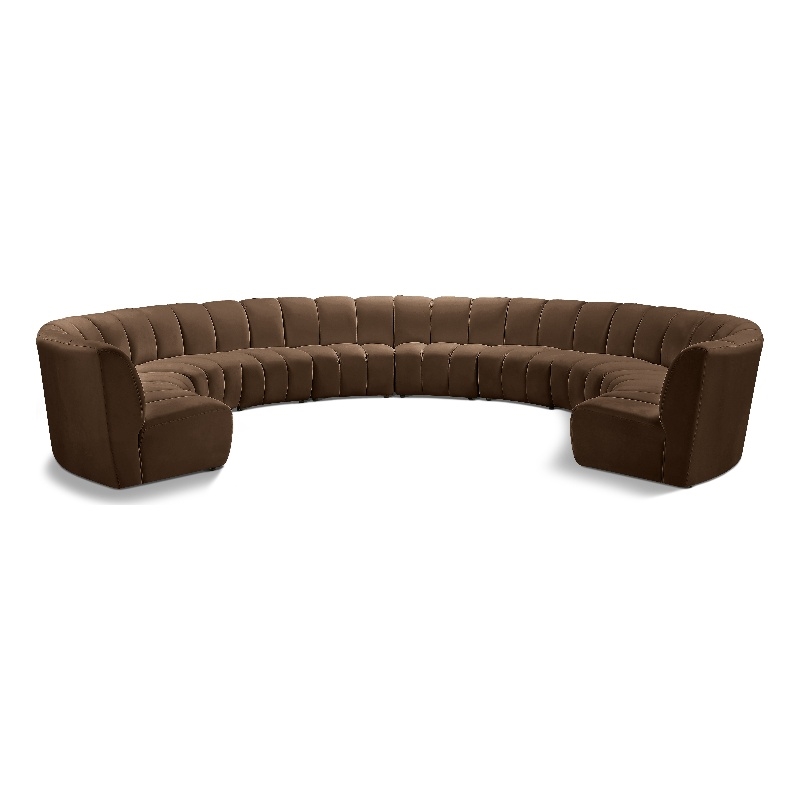 Meridian Furniture Infinity Brown Velvet 10pc. Modular Sectional
