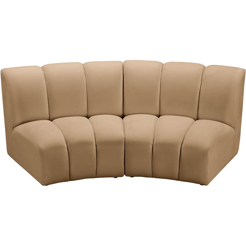 Meridian Furniture Infinity Camel Velvet 2pc. Modular Sectional