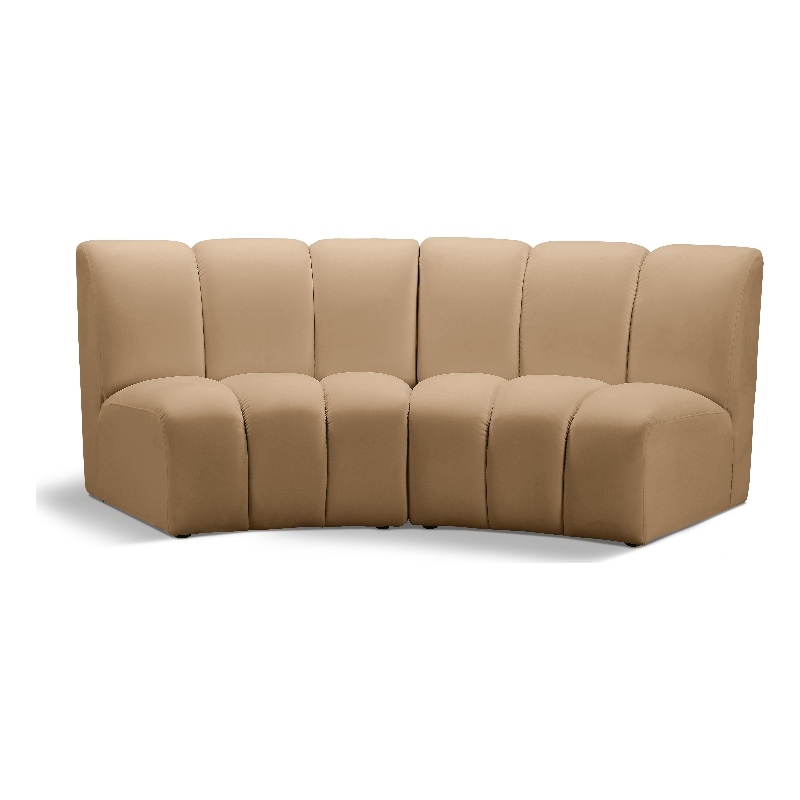 Meridian Furniture Infinity Camel Velvet 2pc. Modular Sectional