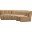 Meridian Furniture Infinity Camel Velvet 3pc. Modular Sectional