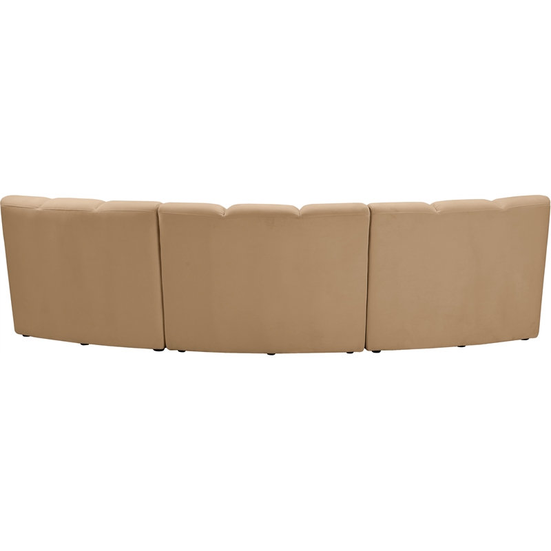 Meridian Furniture Infinity Camel Velvet 3pc. Modular Sectional