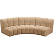 Meridian Furniture Infinity Camel Velvet 3pc. Modular Sectional