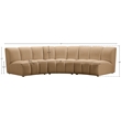 Meridian Furniture Infinity Camel Velvet 3pc. Modular Sectional