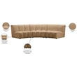 Meridian Furniture Infinity Camel Velvet 3pc. Modular Sectional