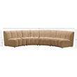 Meridian Furniture Infinity Camel Velvet 4pc. Modular Sectional